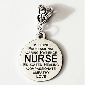 NURSE necklace pendant quote saying inspirational handmade stainless steel New